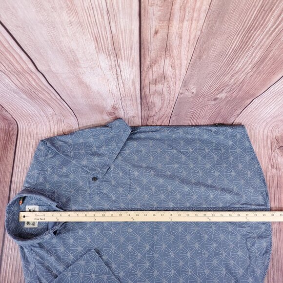 Howler Bros Mens Size Medium Mansfield Sashiko Shell Blue Heed The Call Shirt - Picture 14 of 14